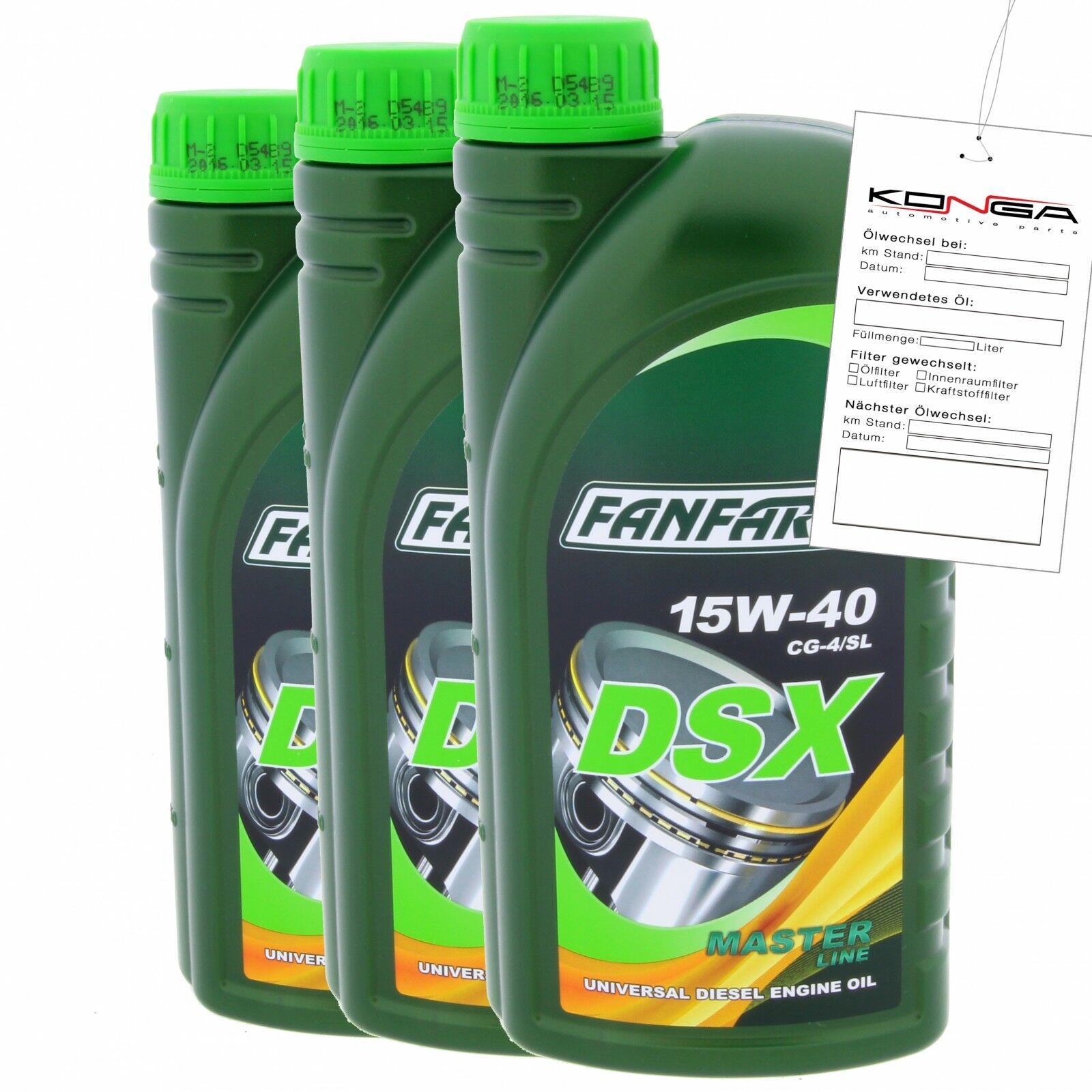 3 Liter FANFARO DSX 15W-40 CH-4/SL Motoröl E3 B3 A3 passend für VW 505.00 501.00 MB 229.1