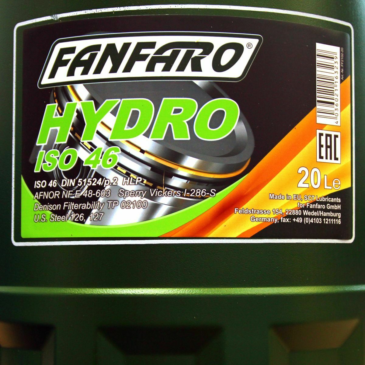 80 Liter (4x20) HLP46 Fanfaro 2102 Hydrauliköl "Hydro ISO 46" DIN 51524/2