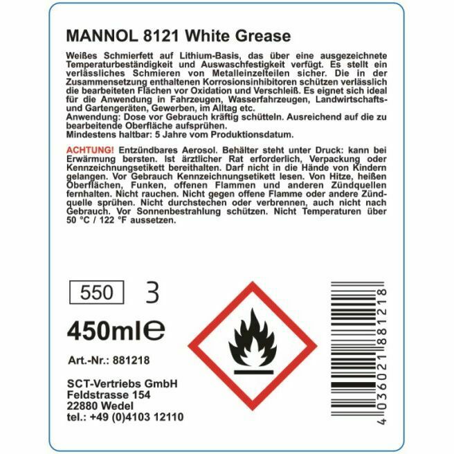 MANNOL 8121 White Grease Weißes Fettspray Kettenspray 450ml