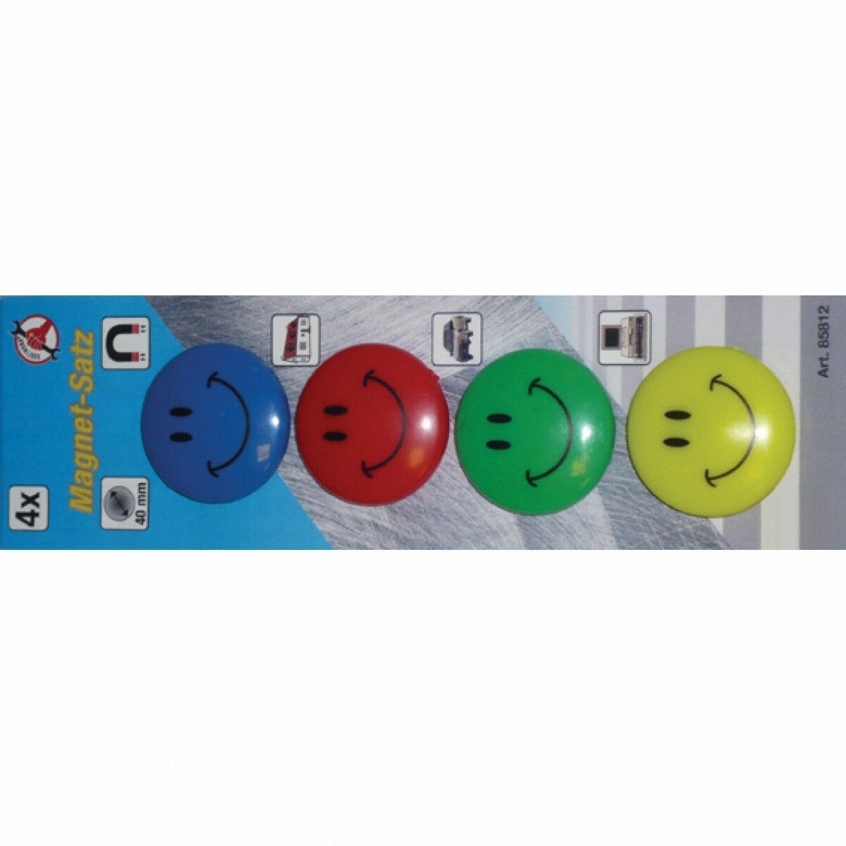 Magnet-Satz Smile, Ø 40 mm, 4-tlg.