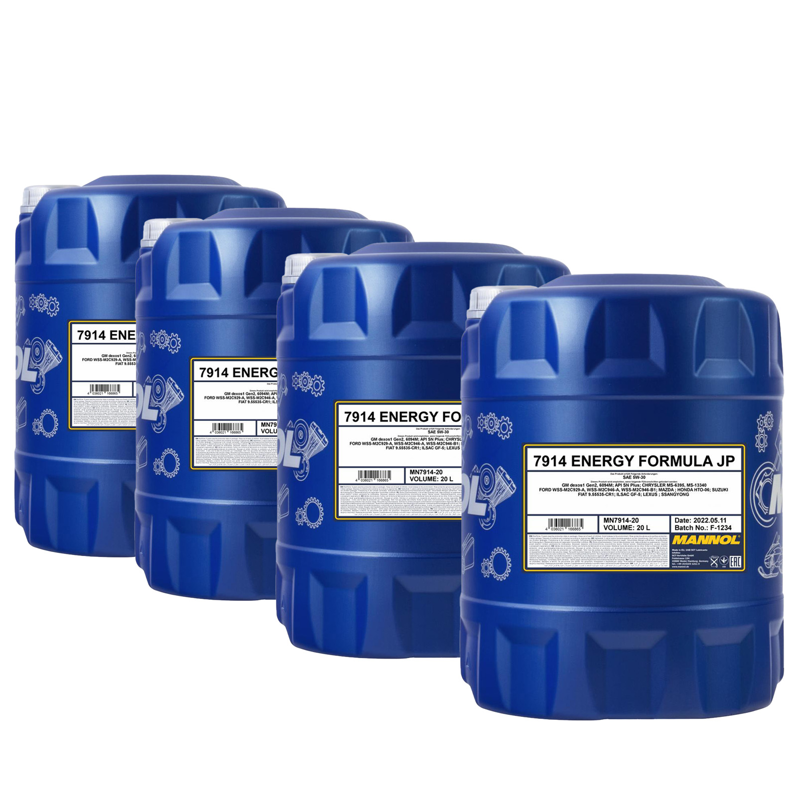 80 Liter (4x20) MANNOL Energy Formula JP 7914 5W-30 API SN Plus Motoröl