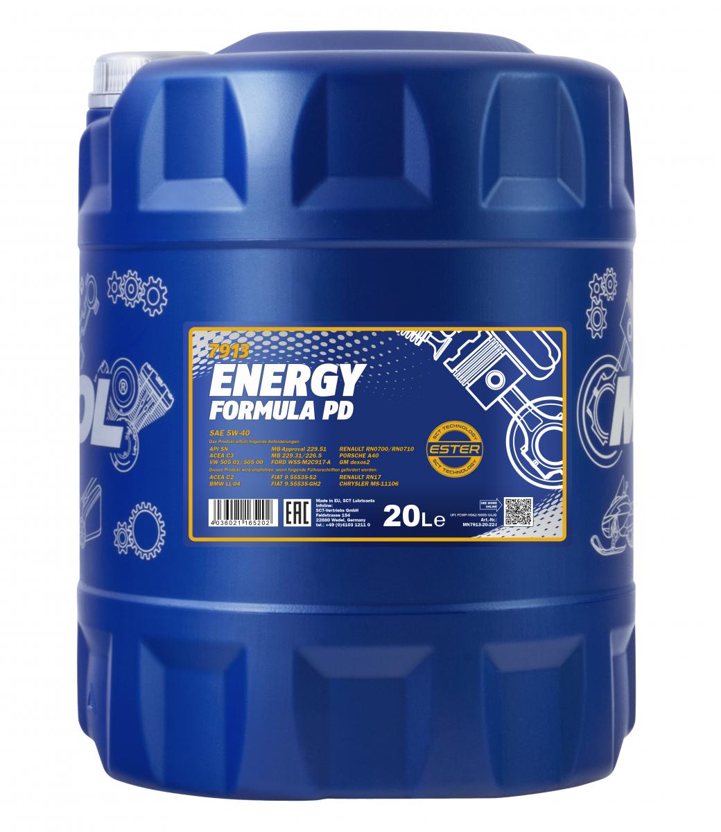 60 Liter MANNOL Energy Formula PD 5W-40 5W40 Motoröl ÖL +  Ablasshahn