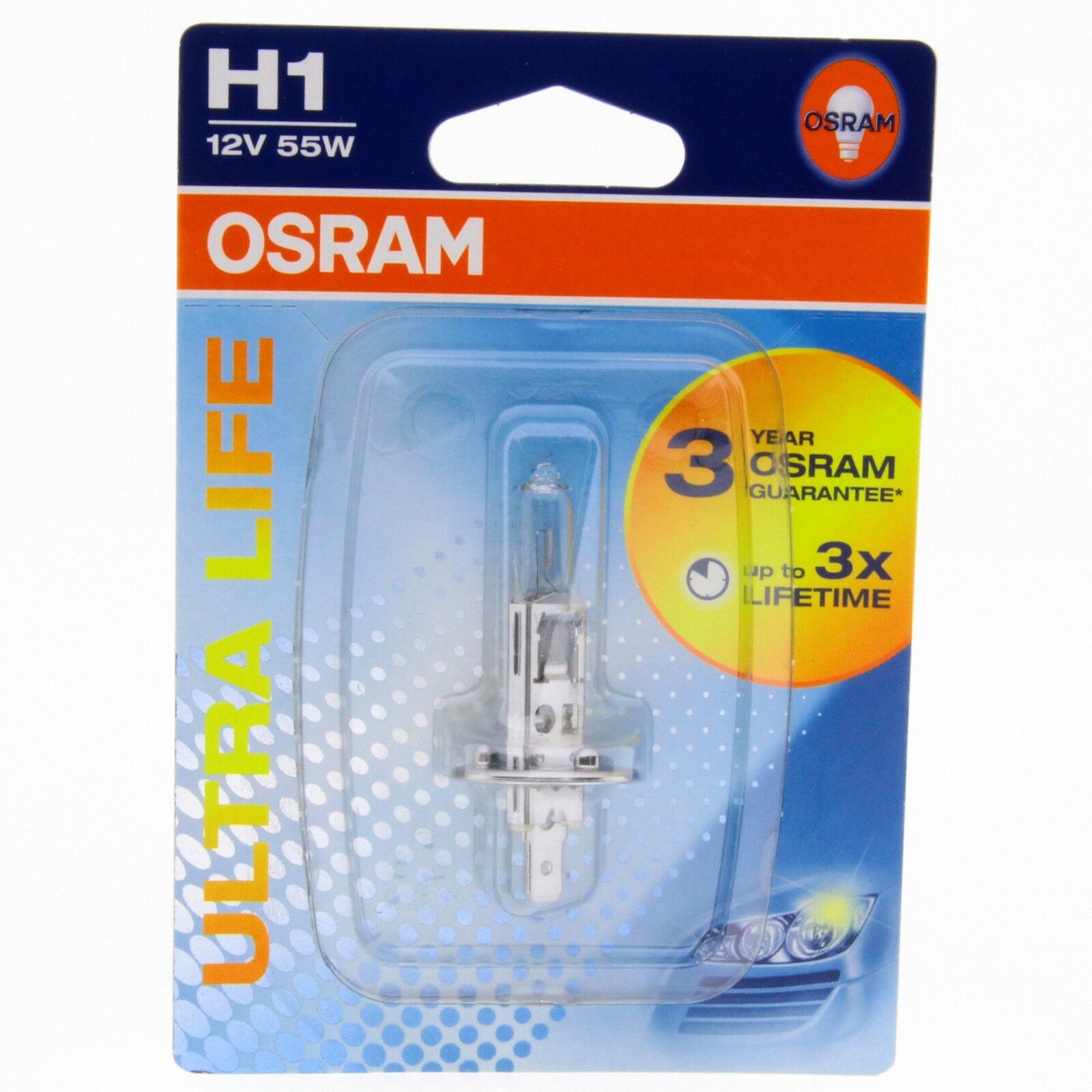 H1 OSRAM Ultra Life 3x Longlife Halogenlampe 64150ULT-01B Blister Box 1 Stück