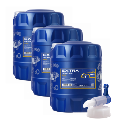 60 Liter (3x20) MANNOL 8103 Extra Getriebeöl 75W-90 GL-4/GL-5 LS + 1x Ablasshahn