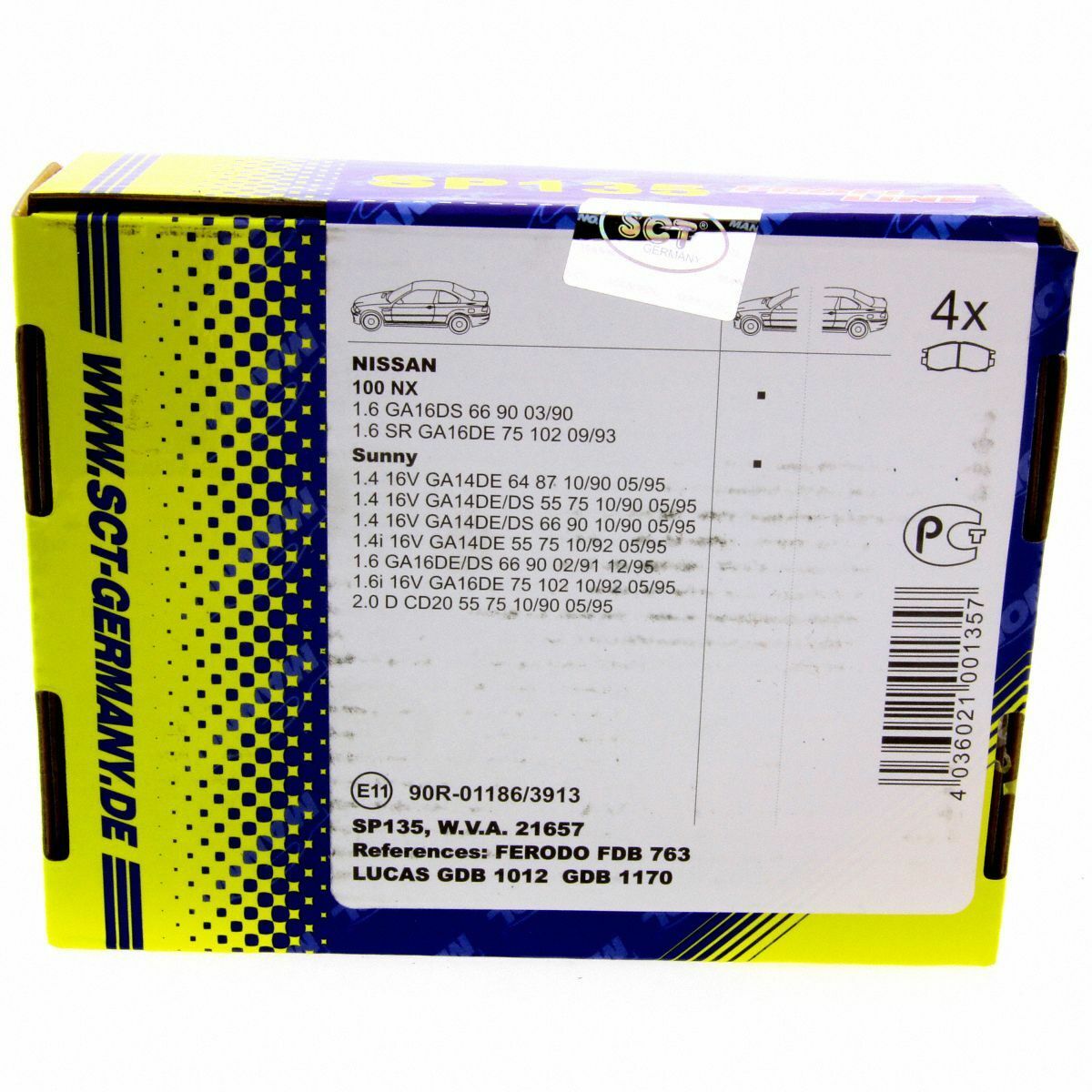 *** SCT Bremsbeläge SP 135 PR Bremsklötze Bremsbelagsatz vorne passend für Nissan