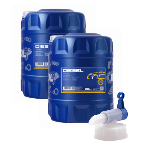40 Liter MANNOL Diesel 15W-40 CH-4 SL 15W40 Motoröl ÖL + Ablasshahn