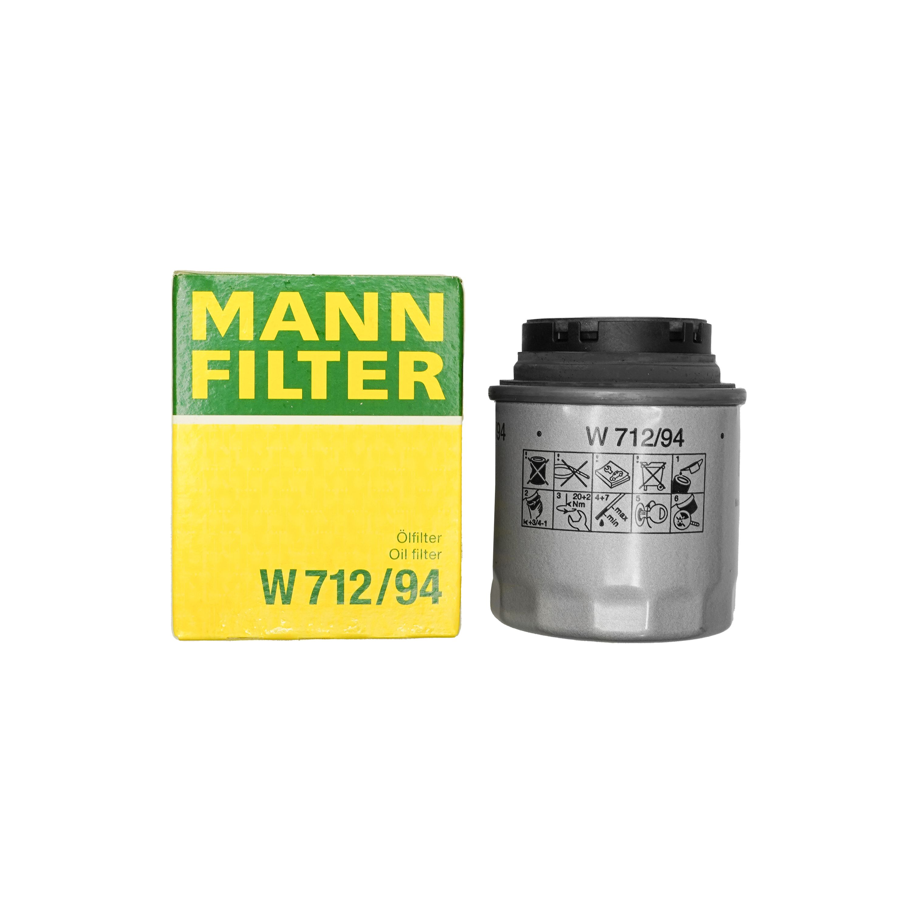 MANN Ölfilter W 712/94 Filter passend für Audi A1 Skoda Fabia II
