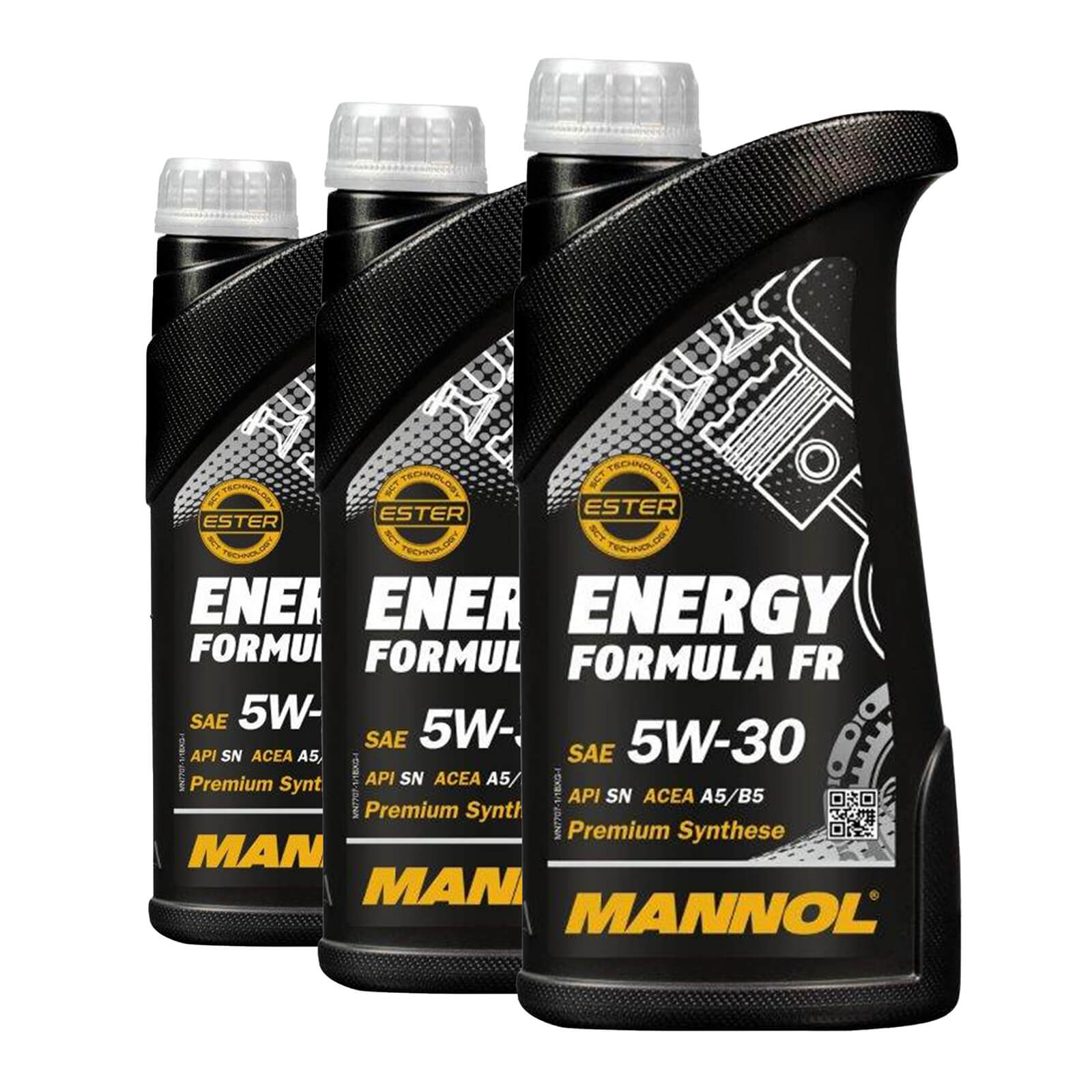 3 Liter (3x1) MANNOL Energy Formula FR 7707 5W-30 API SN ACEA A5/B5 Motoröl