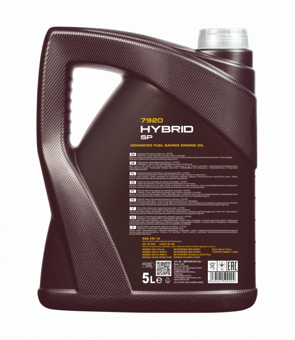 5 Liter MANNOL Hybrid SP 0W-16 7920 API SP (RC) ILSAC GF-6B 5 Liter MANNOL Hybrid SP 0W-16 7920 API SP (RC) ILSAC GF-6B