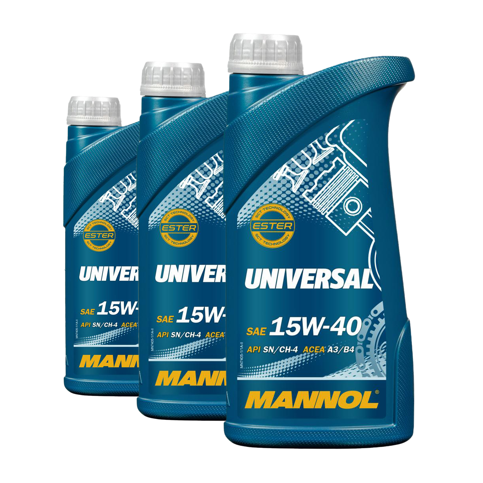 3 Liter (3x1) MANNOL Universal 15W-40 API SN CH-4 Motoröl 15W40 4036021100258 3 Liter (3x1) MANNOL Universal 15W-40 API SN CH-4 Motoröl 15W40 4036021100258