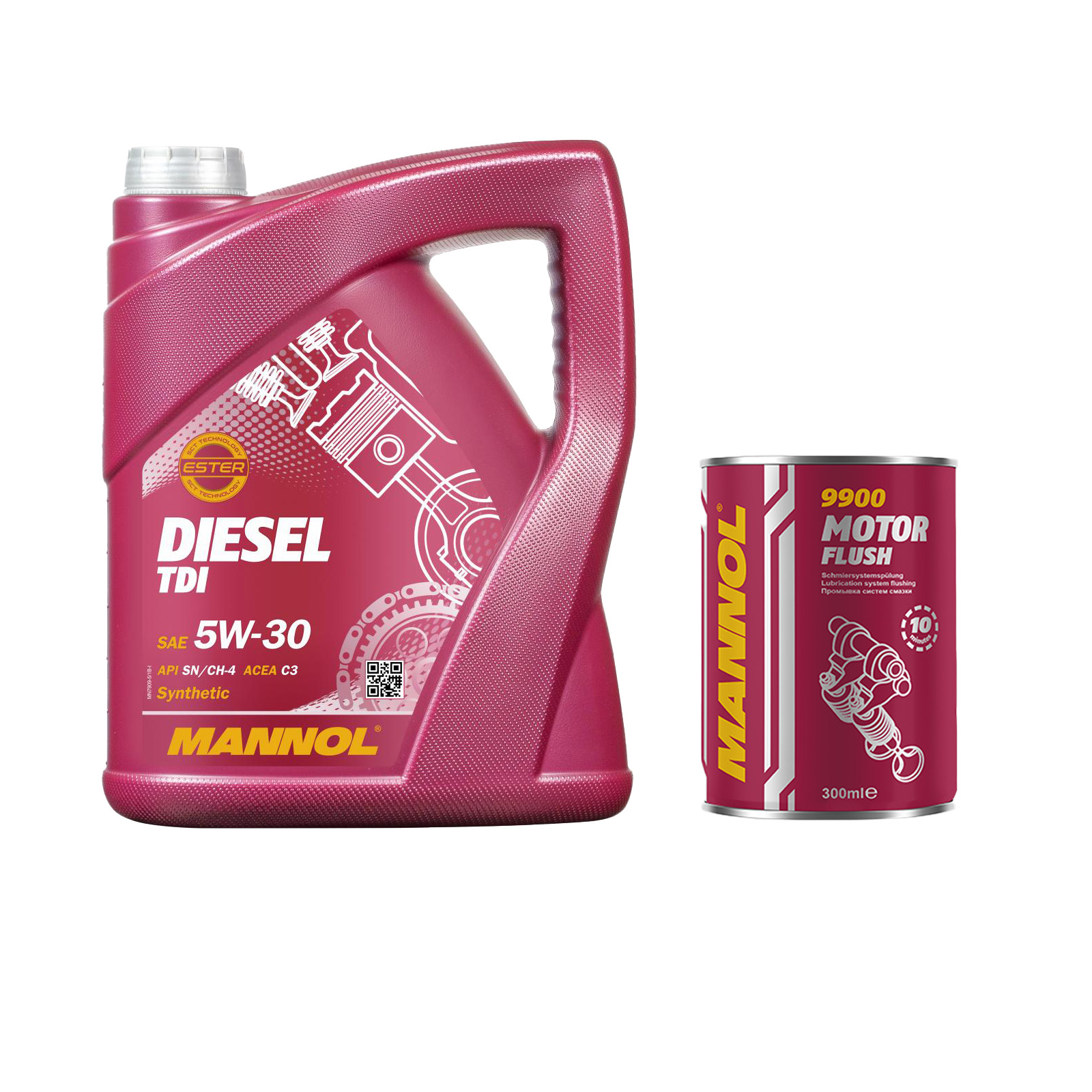 1x5 Liter MANNOL Diesel TDI 5W-30 API SN CH-4 Motoröl 5W30 1x Motor Flush