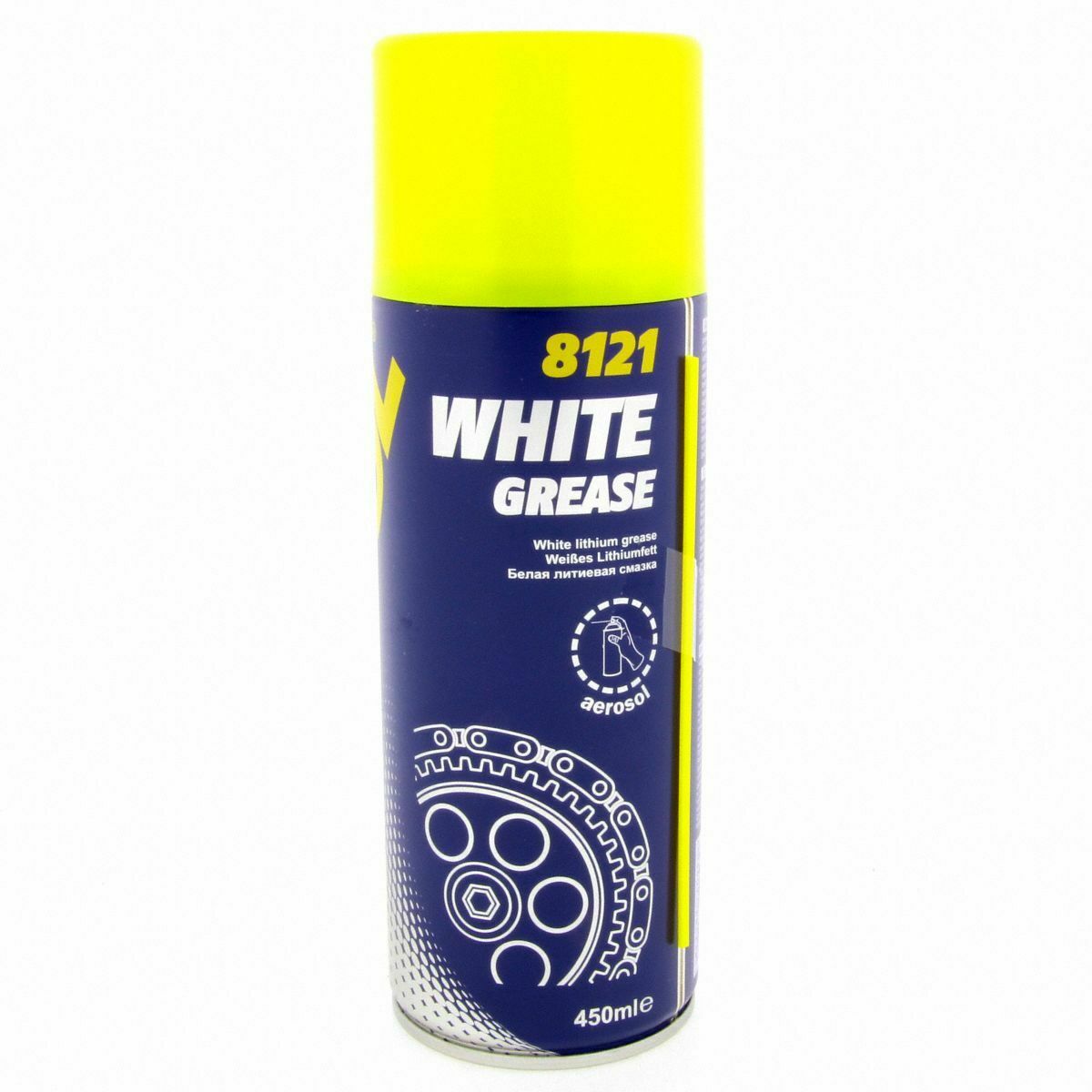 3x Weißes Fettspray Kettenspray Mineralfett 450ml MANNOL White Grease 8121