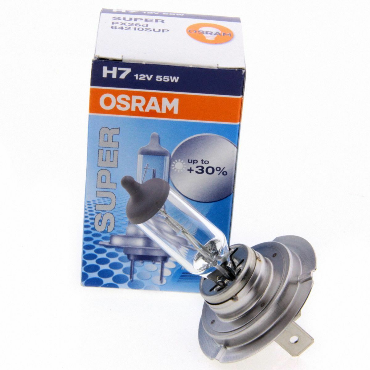 H7 OSRAM Super bis 30% mehr Licht Autolampe 64210SUP Single Box 1 Stück