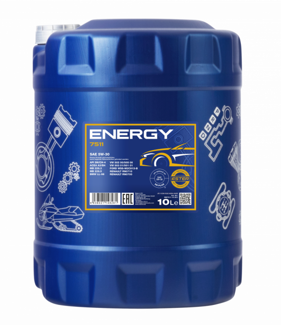 10 Liter MANNOL Motoröl Energy 5W-30 7511 API SN/CH-4 passend für MB VW A3/B4