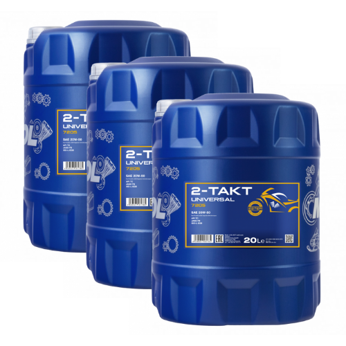 60 Liter (3x20) MANNOL 2-Takt Universal 7205 API TC JASO FB ISO L-EGD Motoröl
