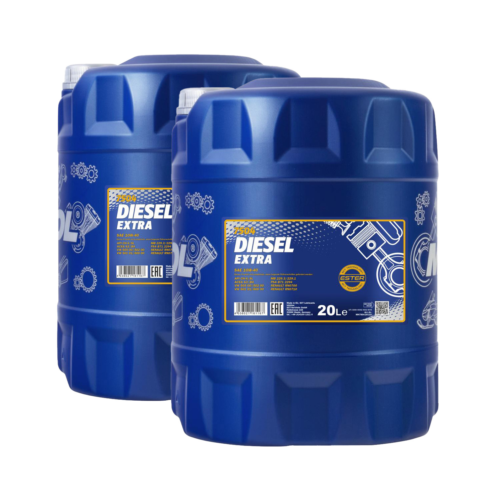 40 Liter MANNOL Diesel Extra 10W-40 10W40 API CH-4/SL Motoröl ÖL 4036021161167 40 Liter MANNOL Diesel Extra 10W-40 10W40 API CH-4/SL Motoröl ÖL 4036021161167