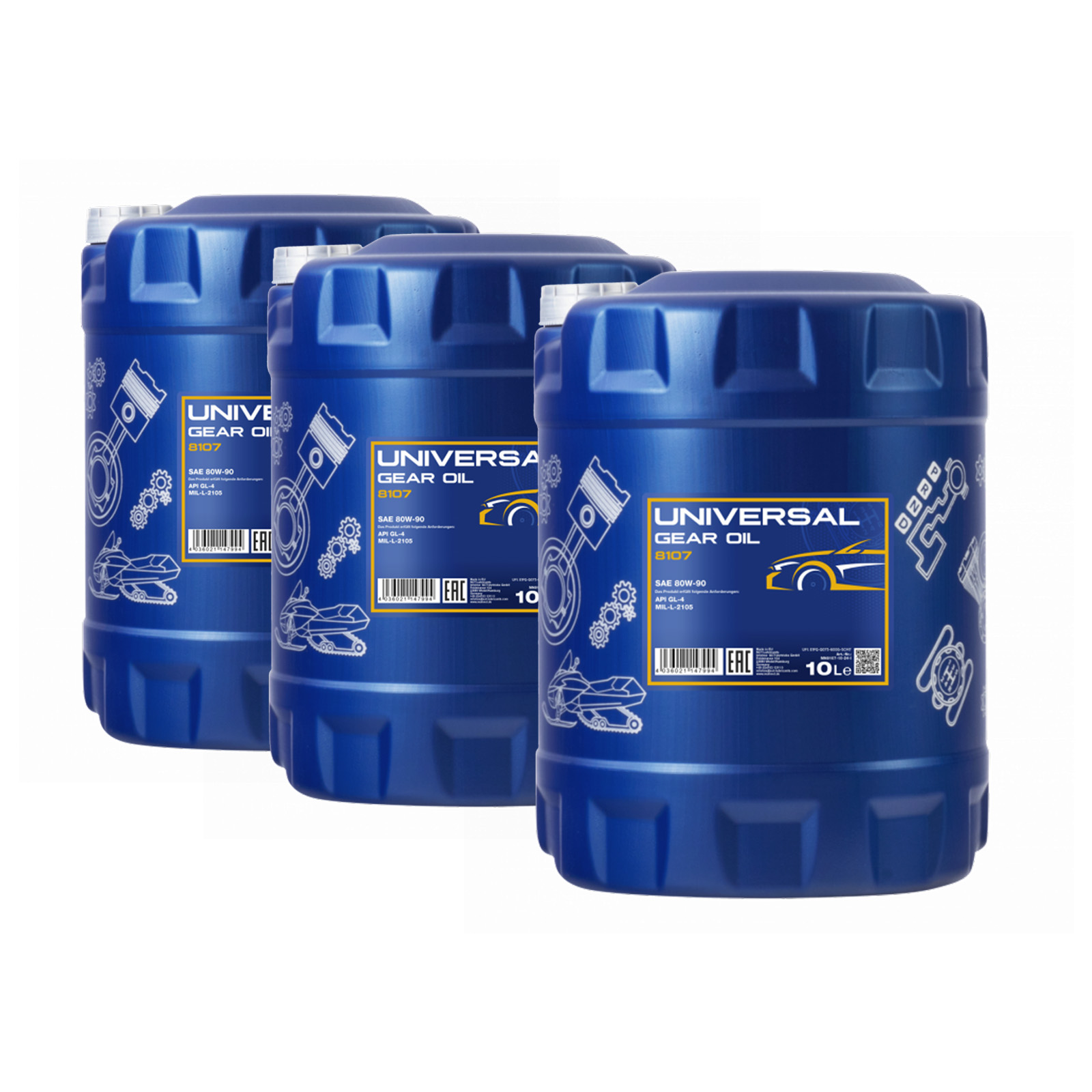 30 Liter (3x10) MANNOL Universal Getriebeöl 80W-90 API GL 4 80W90 Getriebe Öl