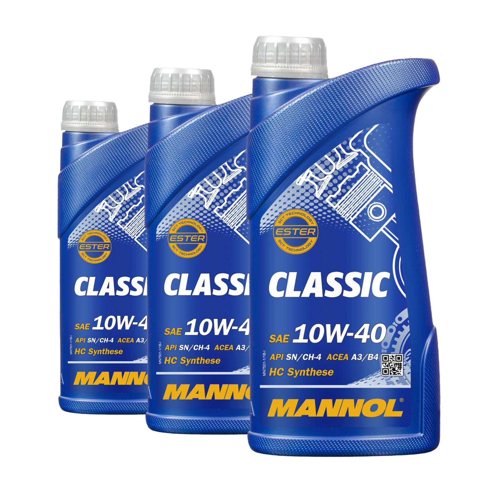 3 Liter (3x1) MANNOL Classic 10W-40 API SN/CH-4 Motoröl 10W40 4036021101200 3 Liter (3x1) MANNOL Classic 10W-40 API SN/CH-4 Motoröl 10W40 4036021101200