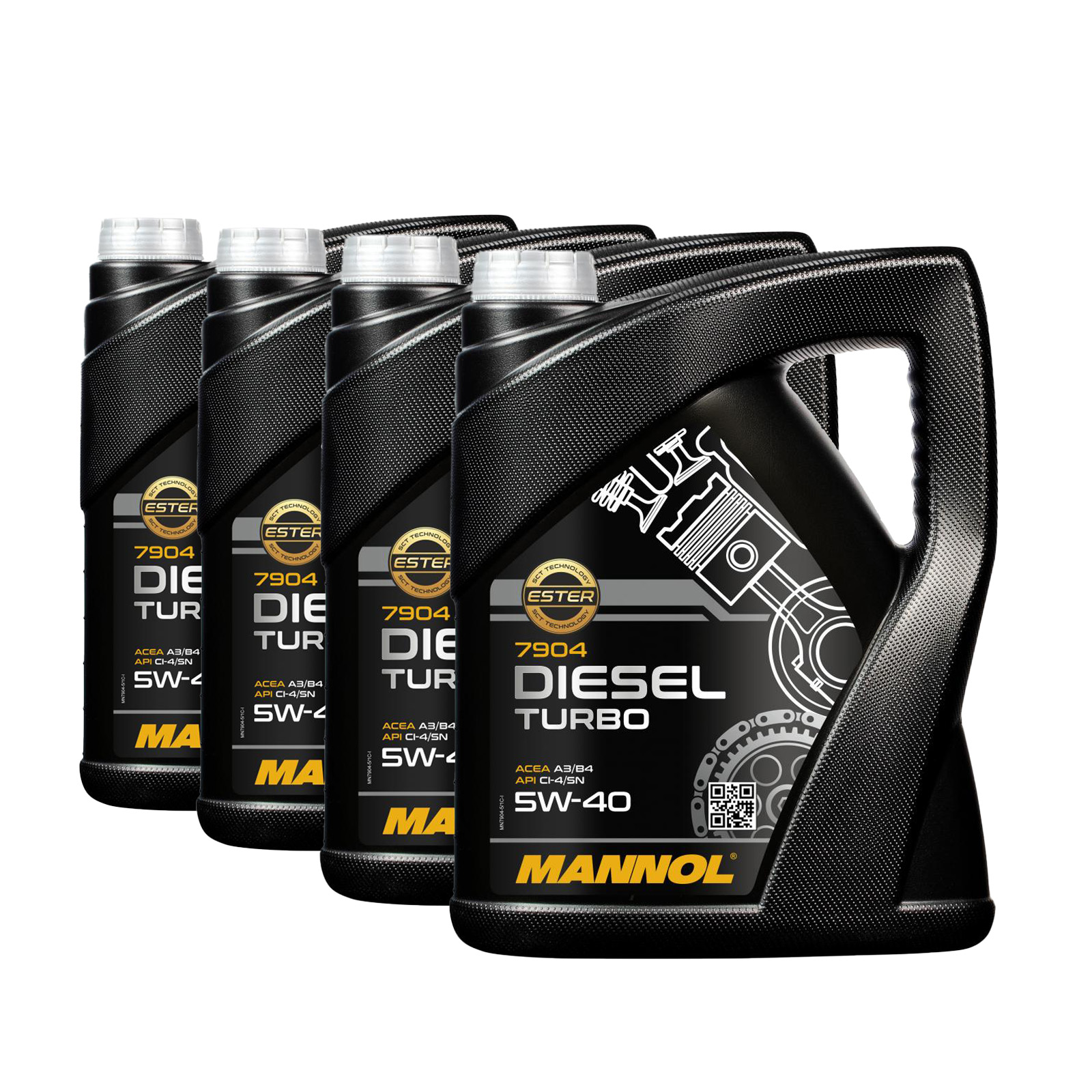 20 Liter (4x5) MANNOL Diesel Turbo 5W-40 API CI-4/SN Motoröl 5W40 4036021505107