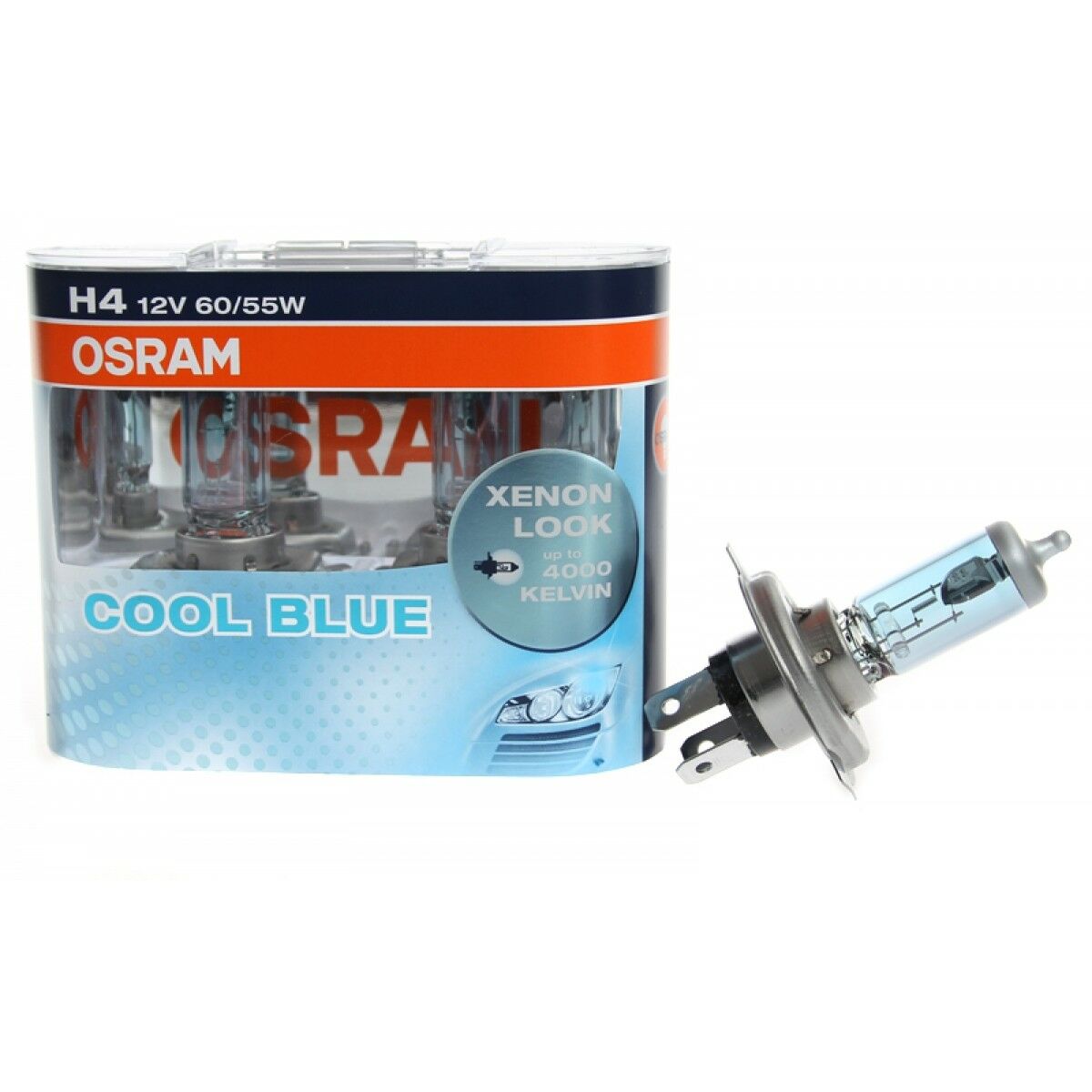 Osram FahrzeuglampeH4 CoolBlue Cool Blue 4000 K 2er Set (Duo) 64193CB
