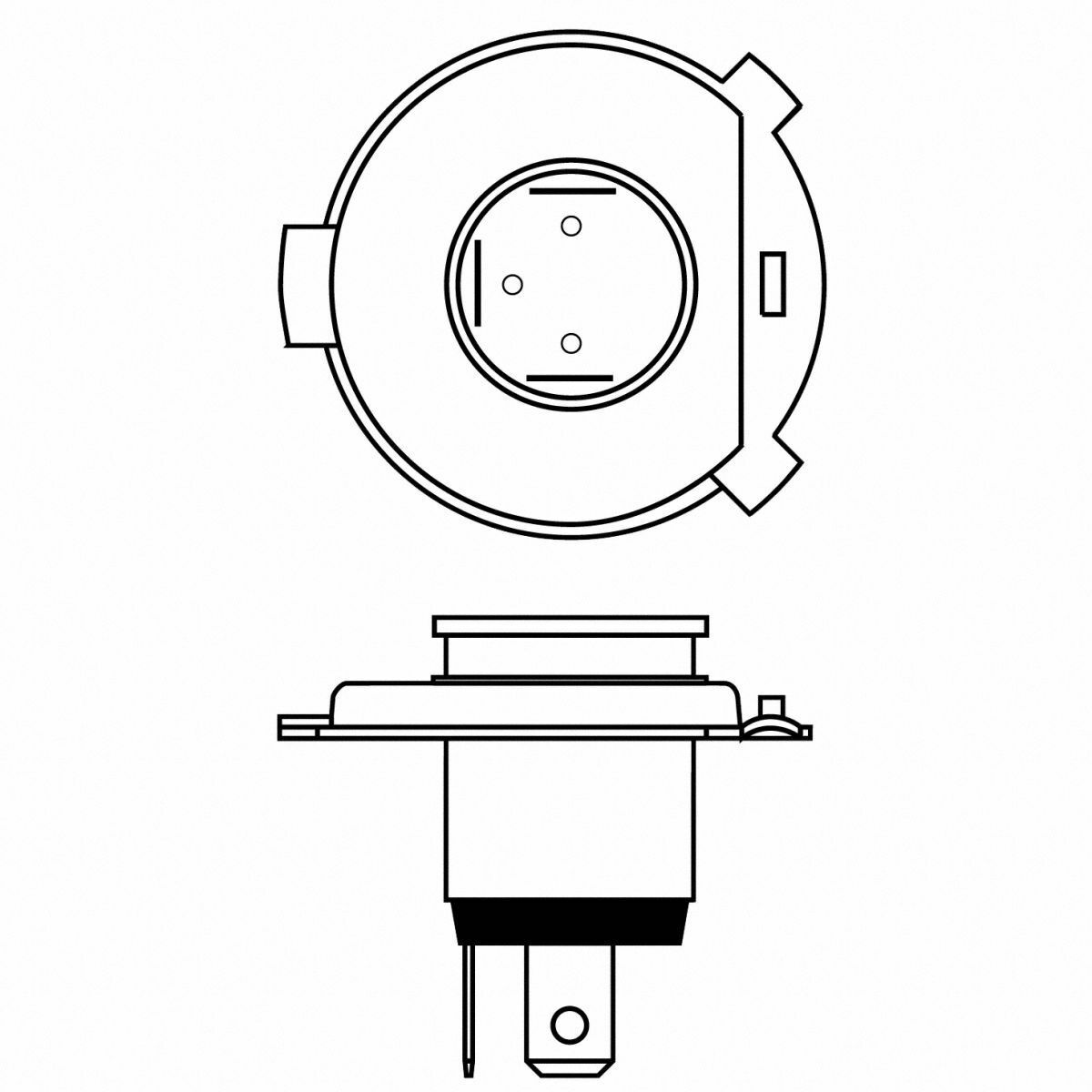 H4 Philips Vision Halogenlampe bis zu 30% mehr Licht 12342PR Blister 1 Stück