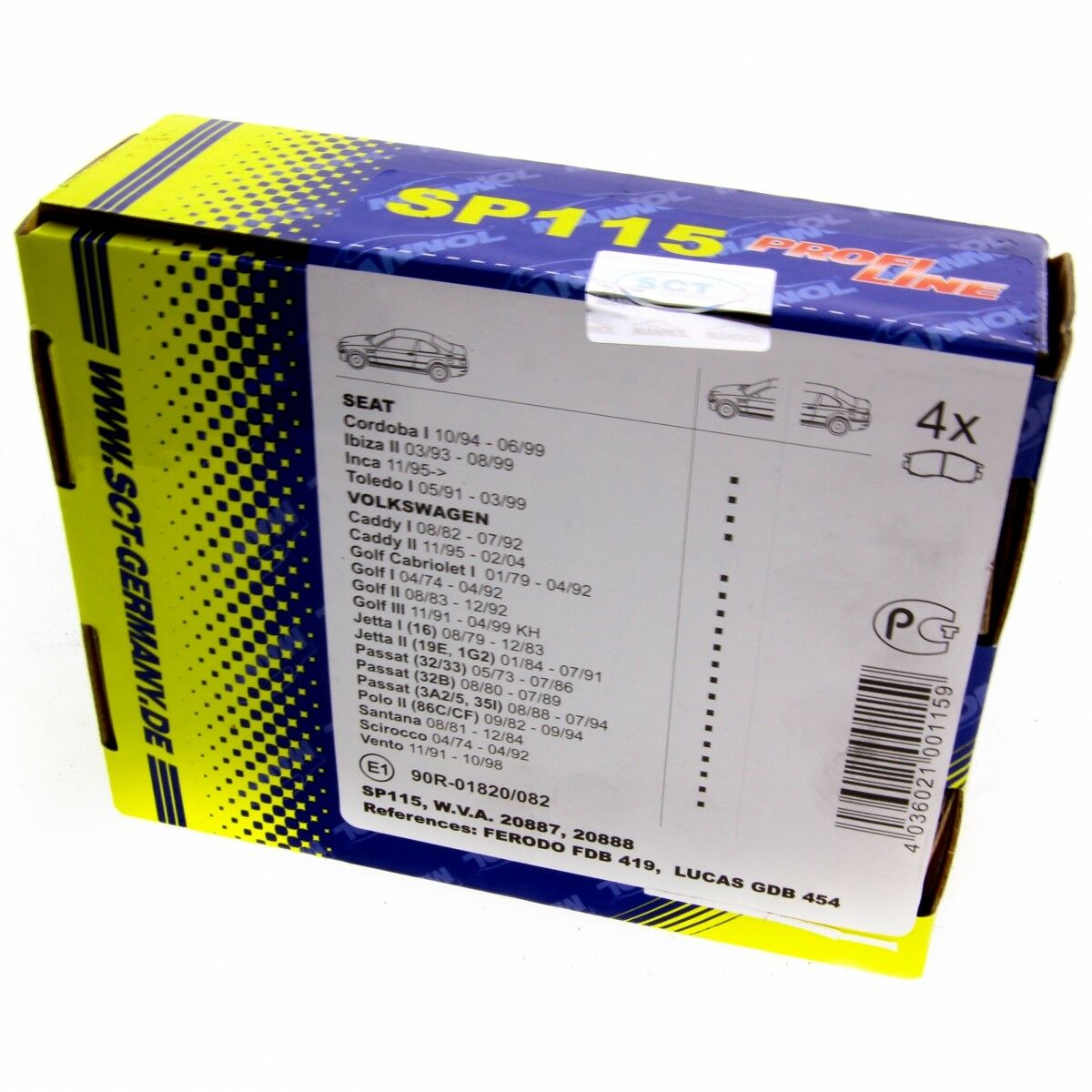 SCT Bremsbeläge SP115PR Bremsklötze Bremsbelagsatz Bremsen vorne passend für Seat VAG VW