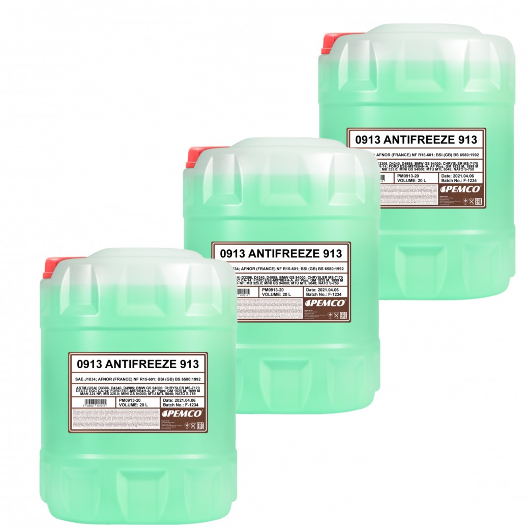 60 Liter PEMCO Antifreeze 913 Typ G13 Kühlerfrostschutz Fertiggemisch -40° 