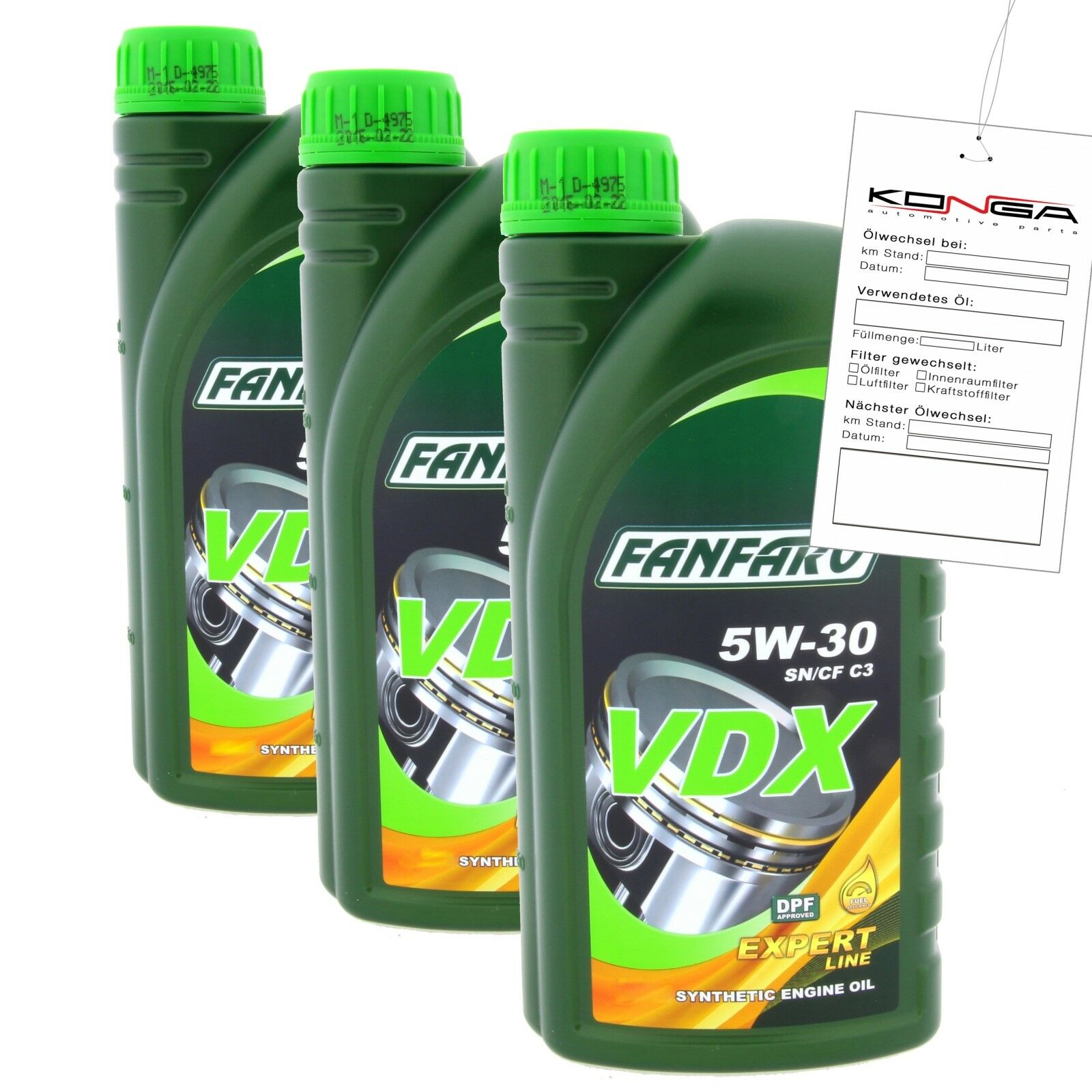 3 Liter FANFARO VDX 5W-30 Motoröl C3 VW 502.00 BMW LL-04 MB 229.51 GM Dexos2