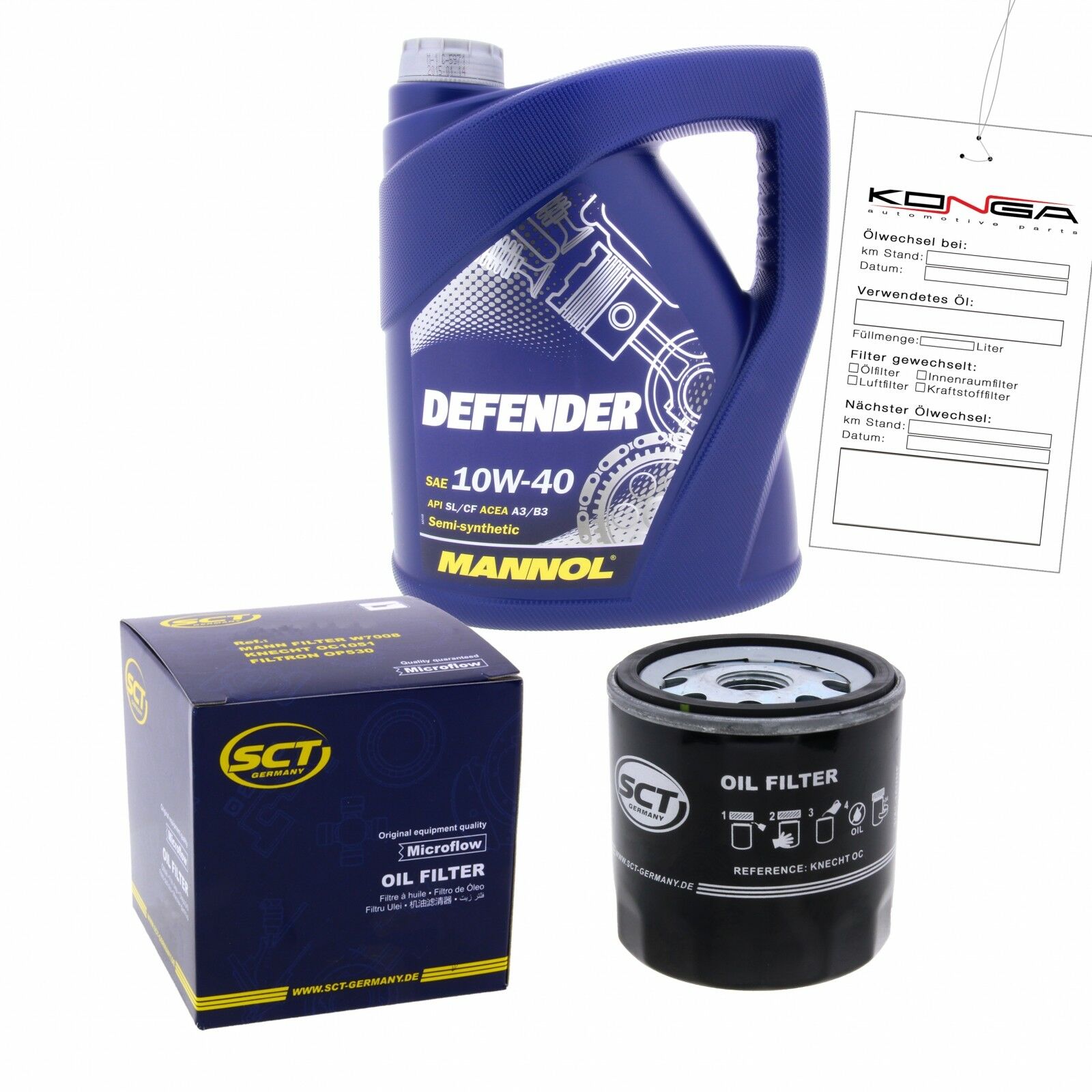 Inspektionskit MANNOL Defender 10W-40 passend für Skoda Fabia 1.4 1.0 Octavia Combi
