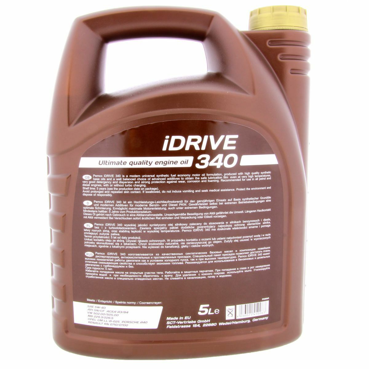 40 Liter (8x5) PEMCO SAE 5W-40 iDrive 340 Motoröl Motorenöl Schmierung