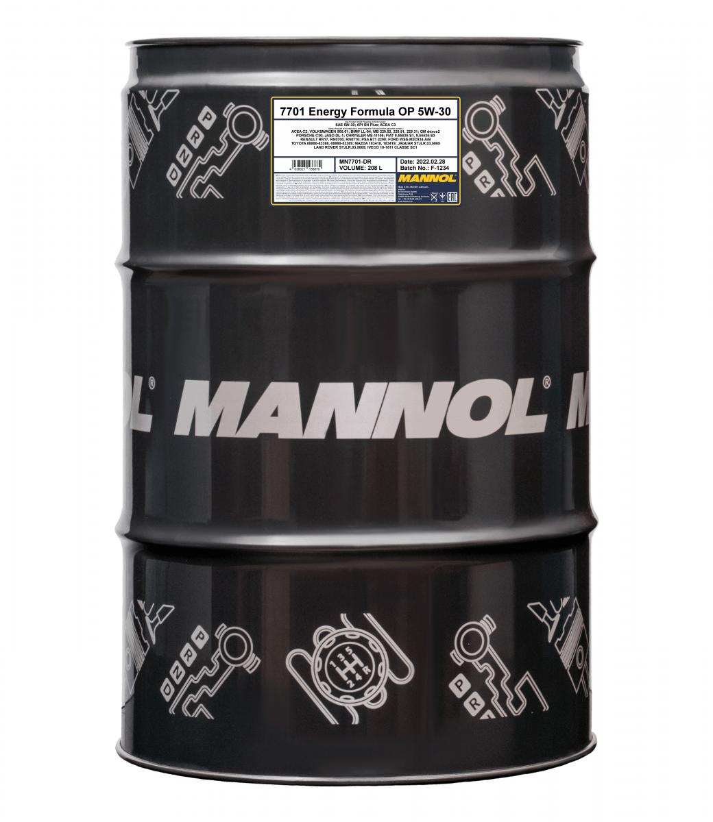 208 Liter MANNOL Energy Formula OP 7701 5W-30 API SN Plus Chevrolet Opel Motoröl