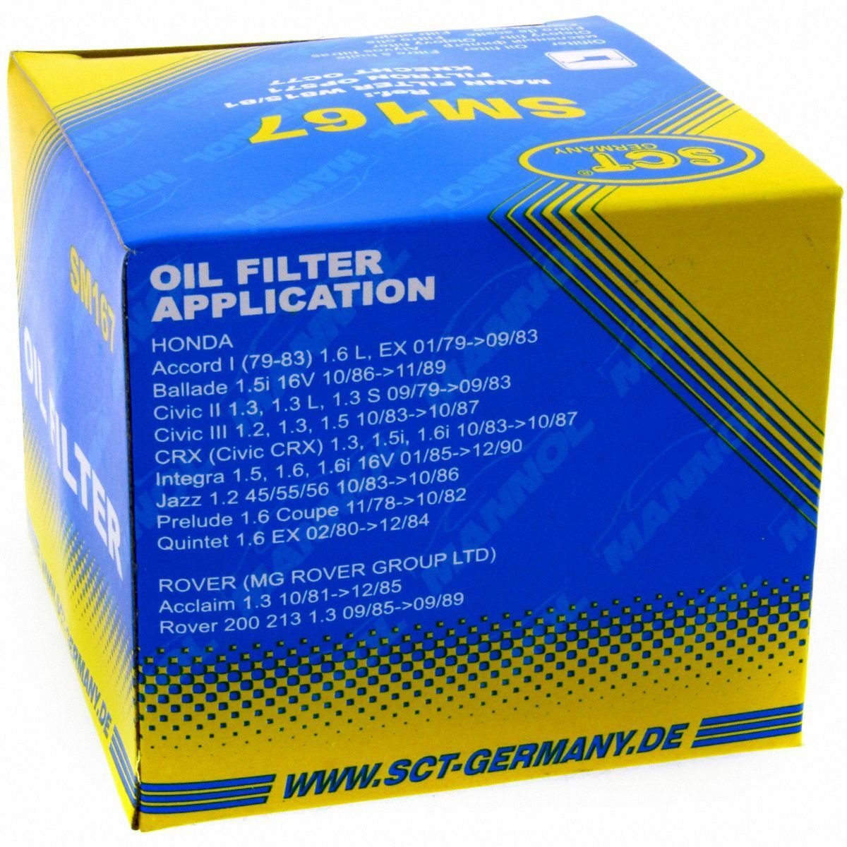 SCT Ölfilter SM167 Filter Motorfilter Servicefilter Anschraubfilter Honda