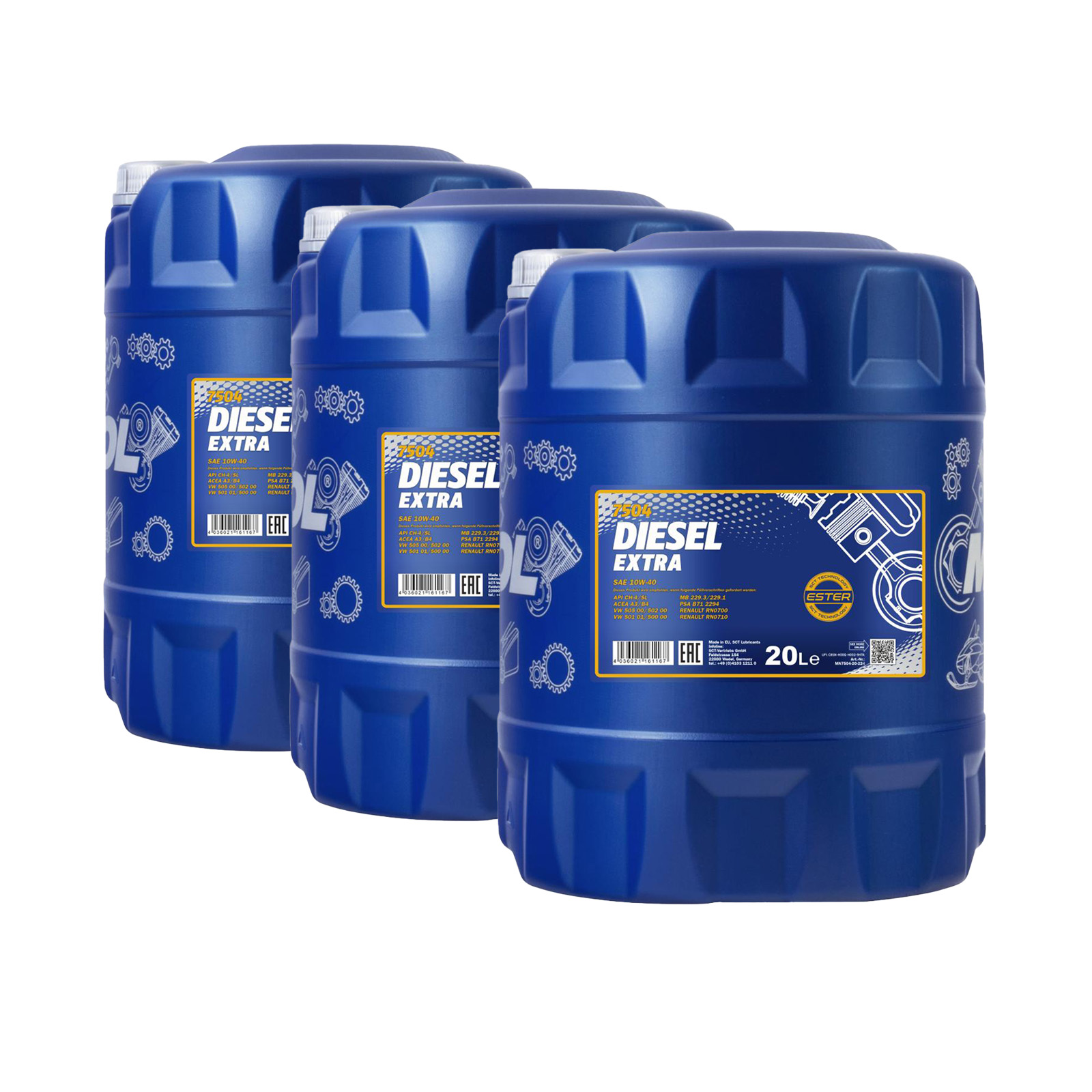 60 Liter MANNOL Diesel Extra 10W-40 10W40 API CH-4/SL Motoröl ÖL 4036021161167 60 Liter MANNOL Diesel Extra 10W-40 10W40 API CH-4/SL Motoröl ÖL 4036021161167