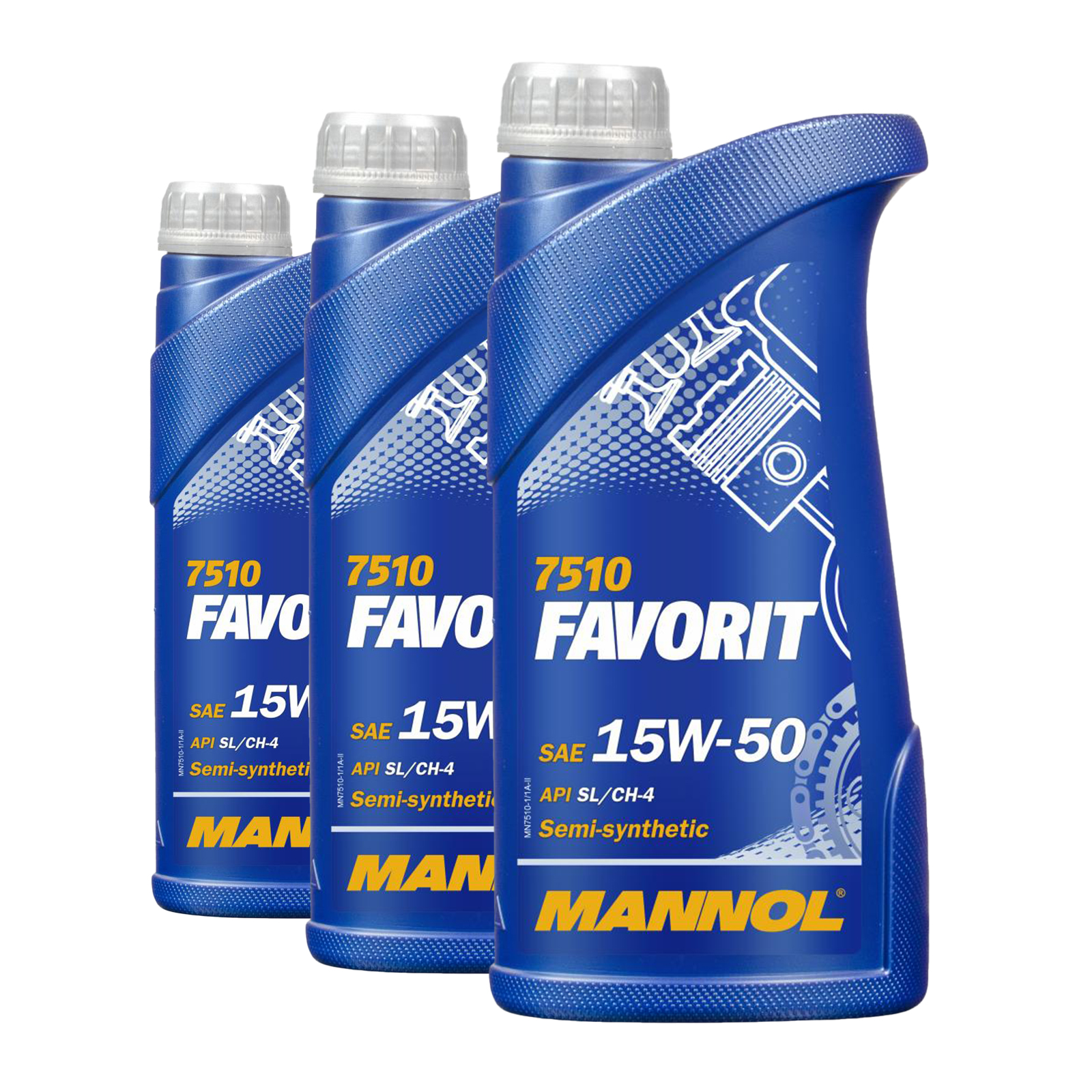 3 Liter (3x1) MANNOL Favorit 15W-50 API SL CH-4 Motoröl 15W50 4036021105468