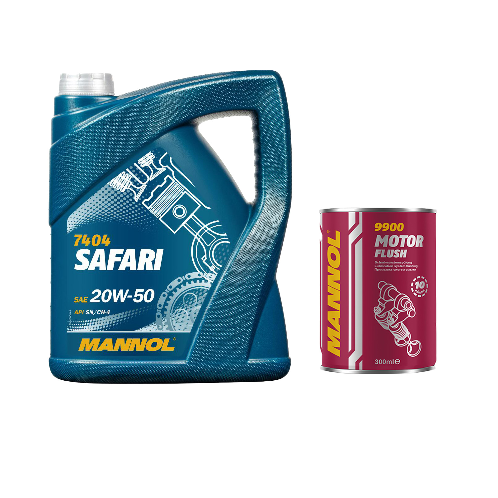 1x5 Liter MANNOL Safari 20W-50 API SL CF Motoröl 20W50 1x Motor Flush 9900 Set