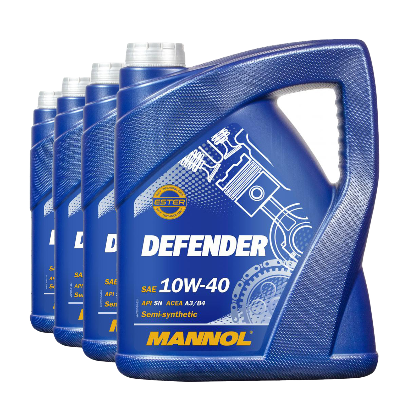 20 Liter (4x5) Mannol 7507 Defender 10W-40 Motoröl API SN VW 501.01 505.00 MB229.1