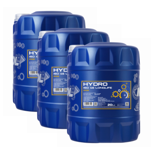 60 Liter (3x20) MANNOL Schmierstoff Hydro ISO 46 Hydrauliköl HLP 46 DIN 51524