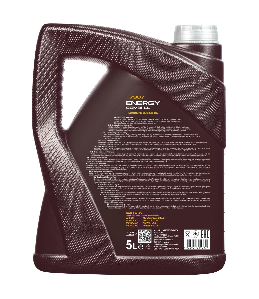 5 Liter MANNOL 5W30 Motoröl MB 229.51 passend für VW BMW LL-04 C30 Energy Combi LL