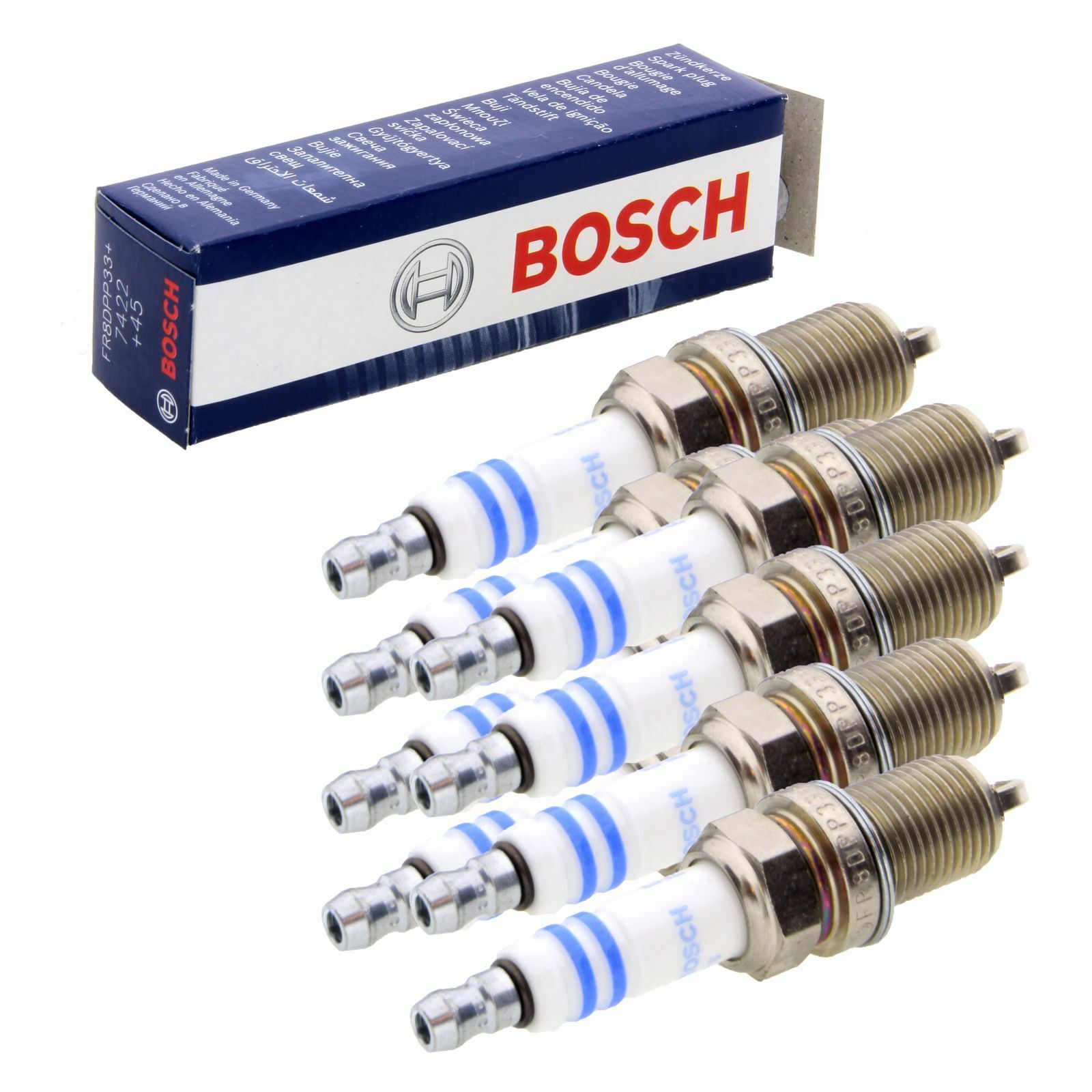 8x BOSCH FR8DPP33 Zündkerzen passend für Alfa Romeo Chrysler Kia Mercedes Suzuki Toyota