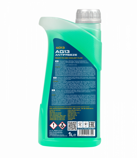 1 Liter MANNOL Kühlflüssigkeit Antifreeze AG13 -40°C BMW , DAF, FORD AF Plus