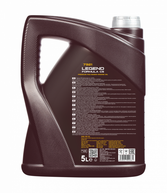 20 Liter (4x5) MANNOL Legend Formula C5 0W-20 7921 API SP (RC)