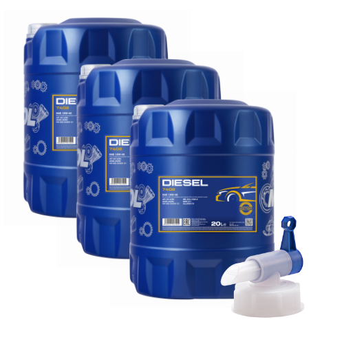 60 Liter MANNOL Diesel 15W-40 CH-4 SL 15W40 Motoröl ÖL +  Ablasshahn