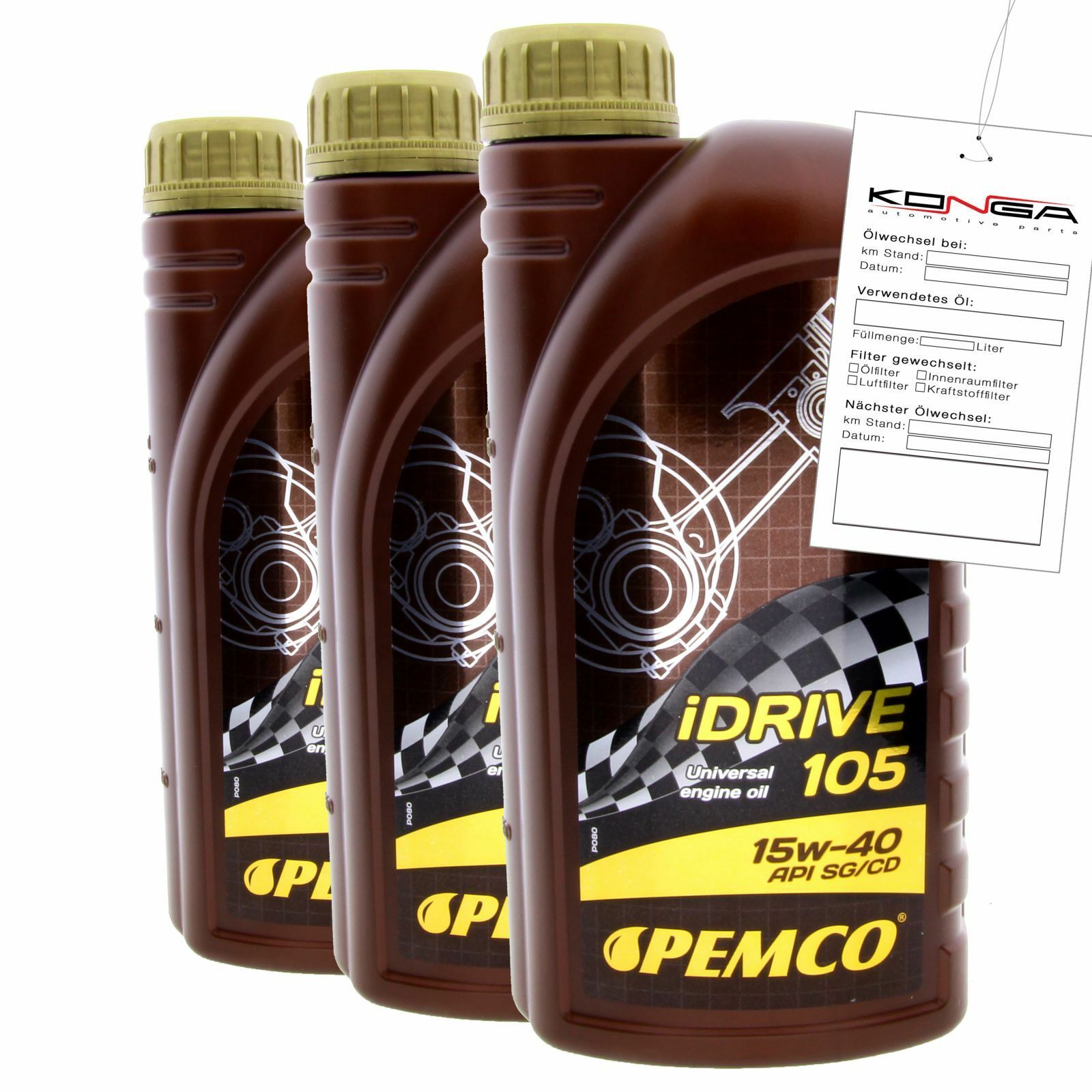 3 Liter (3x1) PEMCO SAE 15W-40 iDrive 105 Motoröl Motorenöl Schmierung