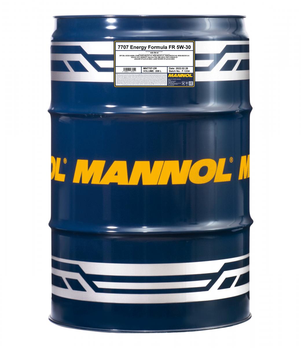 208 Liter MANNOL Energy Formula FR 7707 5W-30 API SN ACEA A5/B5 MB 229.6 Motoröl