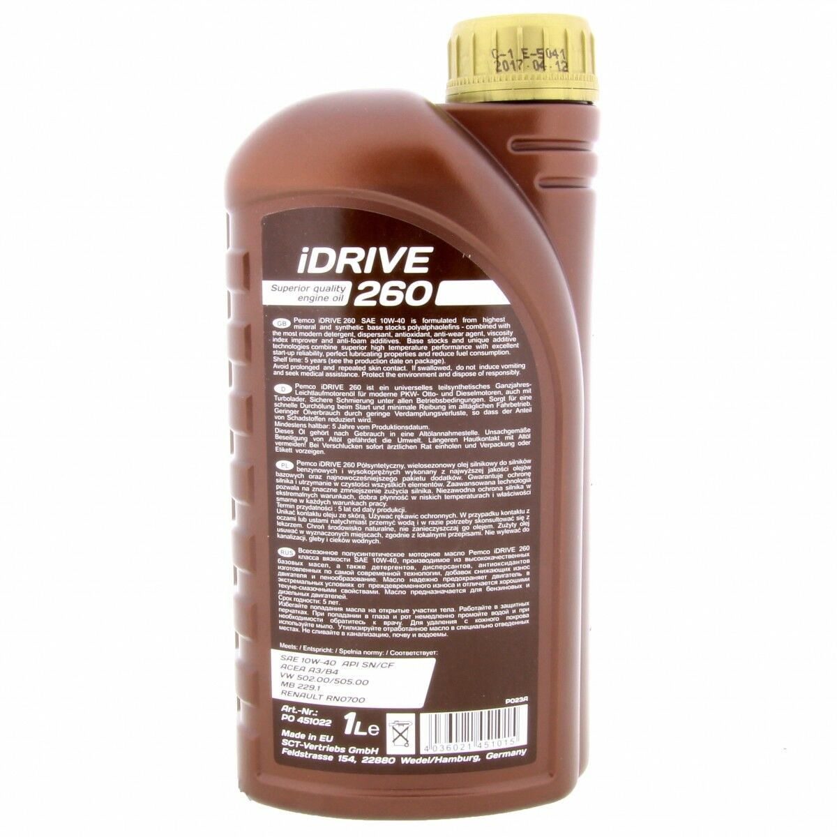 1 Liter PEMCO SAE 10W-40 iDrive 260 Motoröl - Classic Motorenöl Schmierung