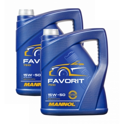 10 Liter (2x5) MANNOL Favorit 15W-50 API SL CH-4 Motoröl 15W50 4036021505404
