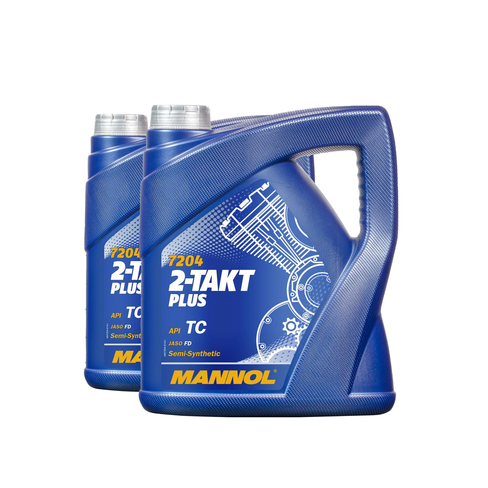 8 Liter (2x4) MANNOL 2-Takt Plus 7204 API TC JASO FD ISO L-EGD TISI Motoröl 