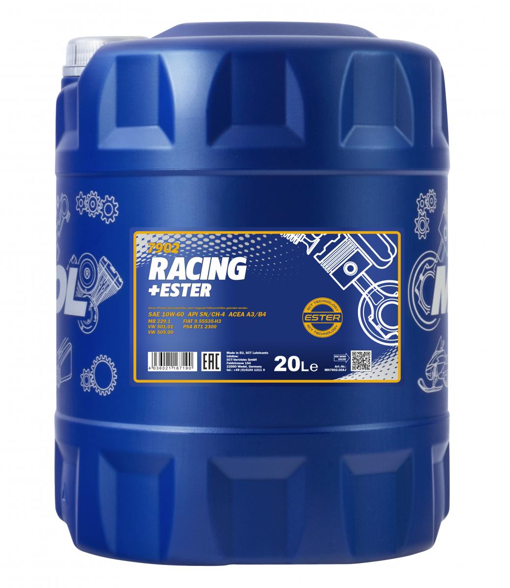 20 Liter MANNOL Racing Ester 10W-60 10W60 API SN CH-4 Motoröl ÖL 1x Ablasshahn