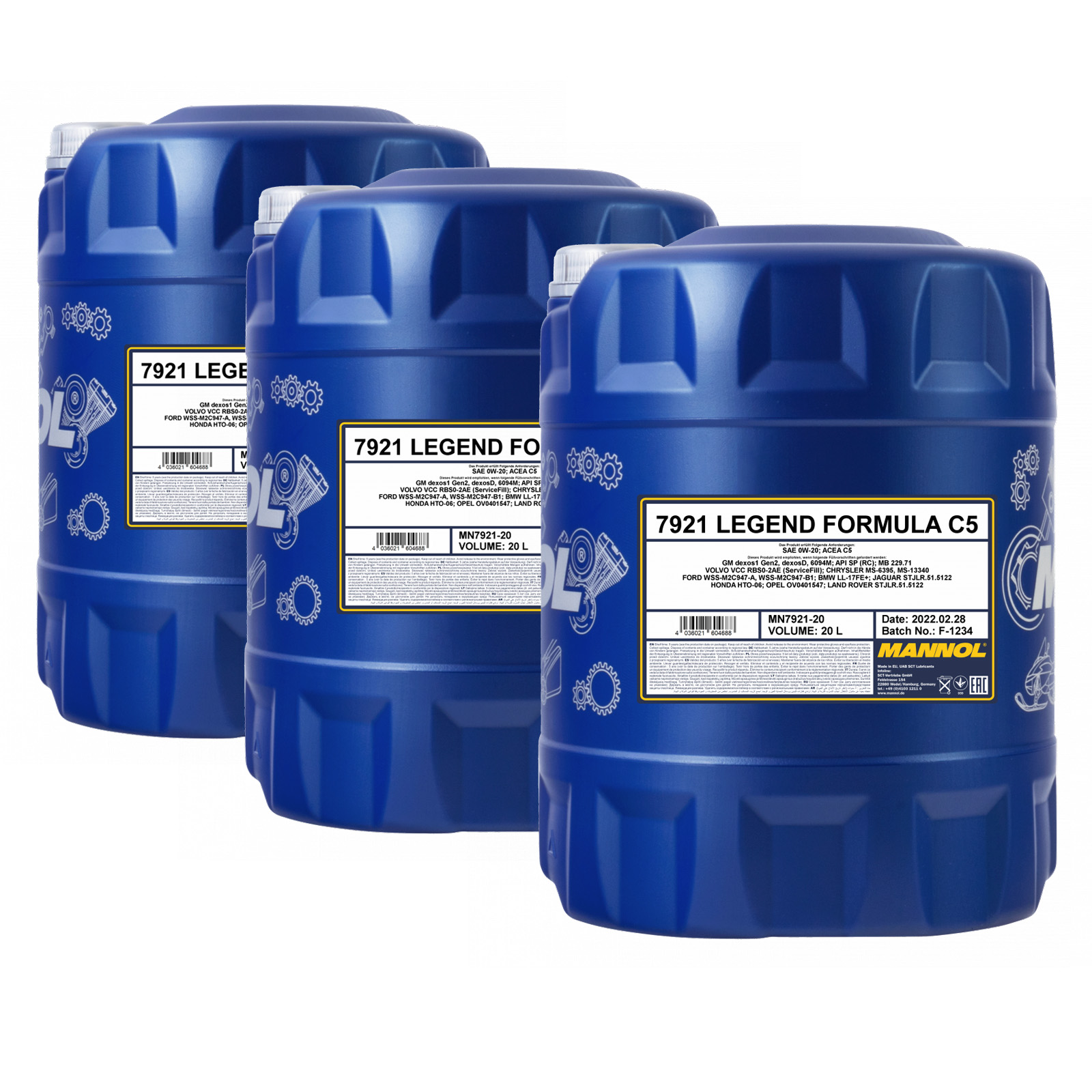 60 Liter (3x20) MANNOL Legend Formula C5 0W-20 7921 API SP (RC)