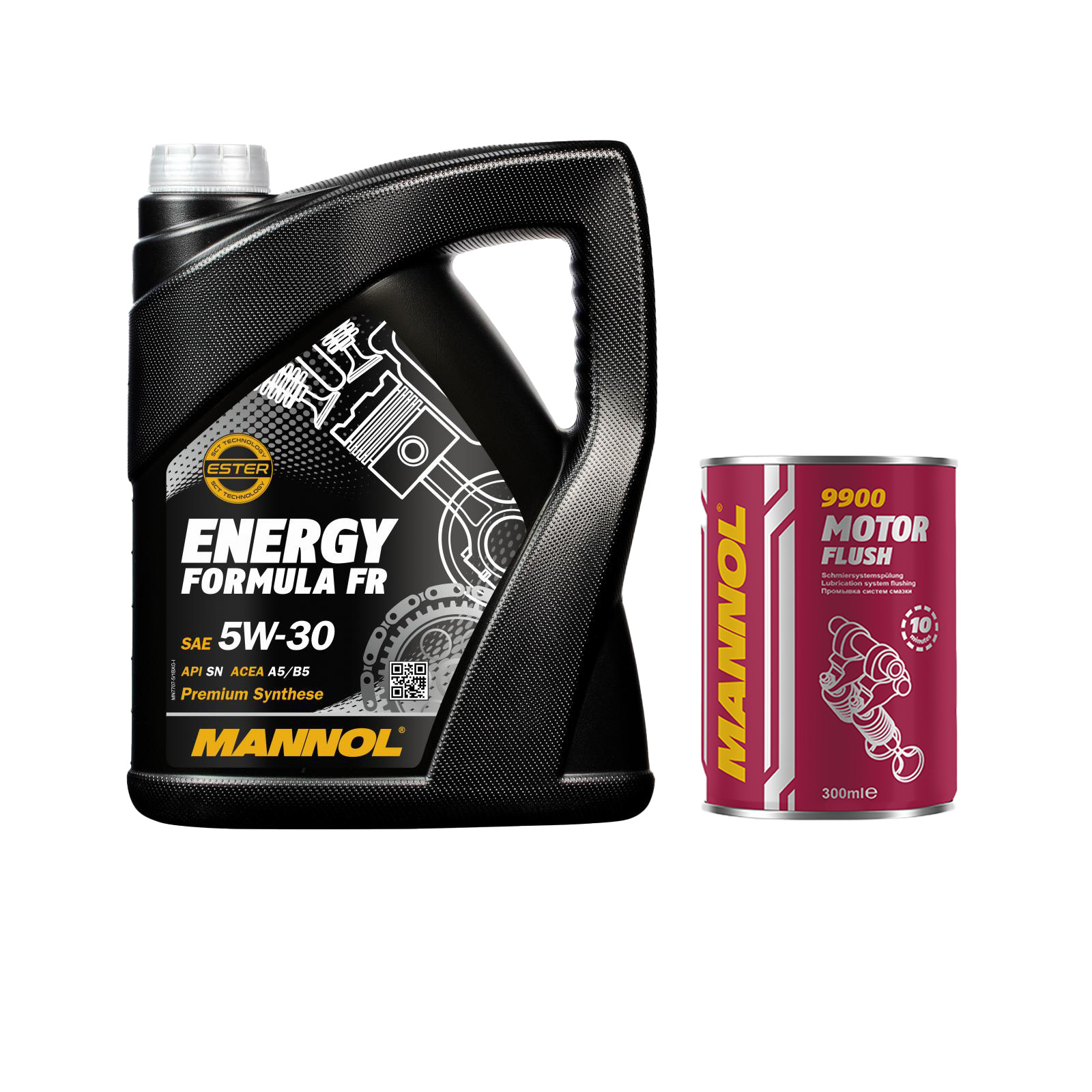 5 Liter MANNOL Energy Formula FR 7707 5W-30 API SN Motoröl + 1x Motor Flush